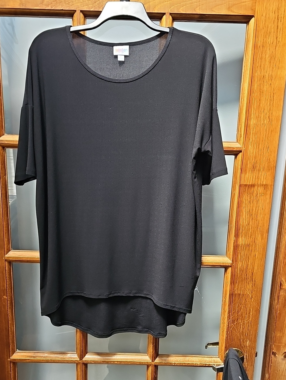 LuLaRoe Black Short-Sleeve Relaxed Tunic